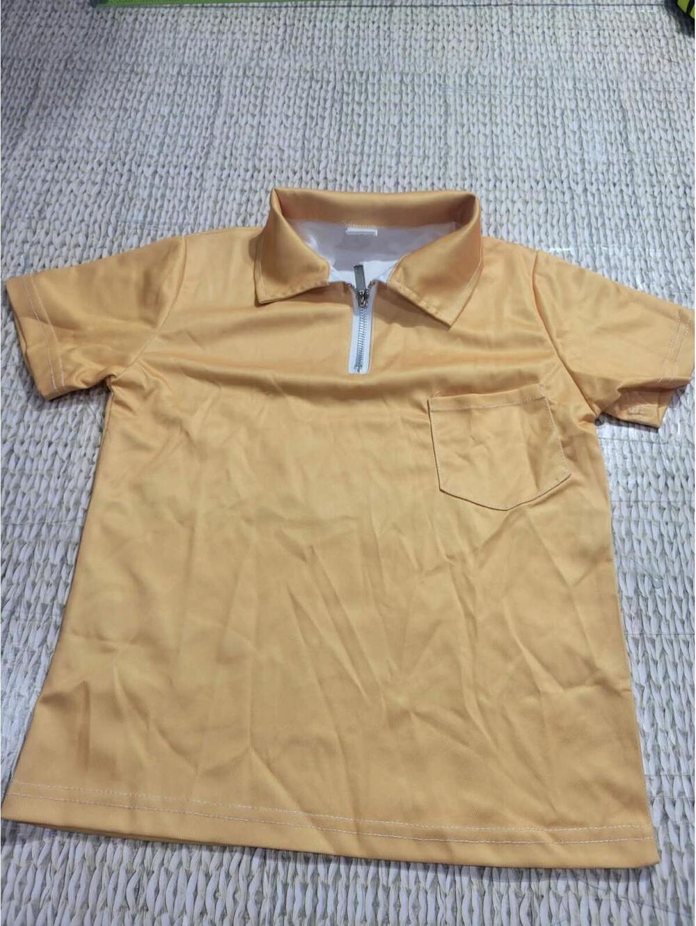 Camisa Polo Casual para Niño (Usada) - Color Amarillo Mostaza con Cremallera